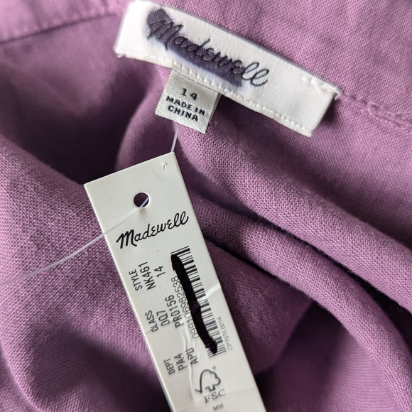 Madewell Kacie Plum Shirtdress Mini NWT | Fall Layering Favorite Sz 14‎ - Picture 8 of 13